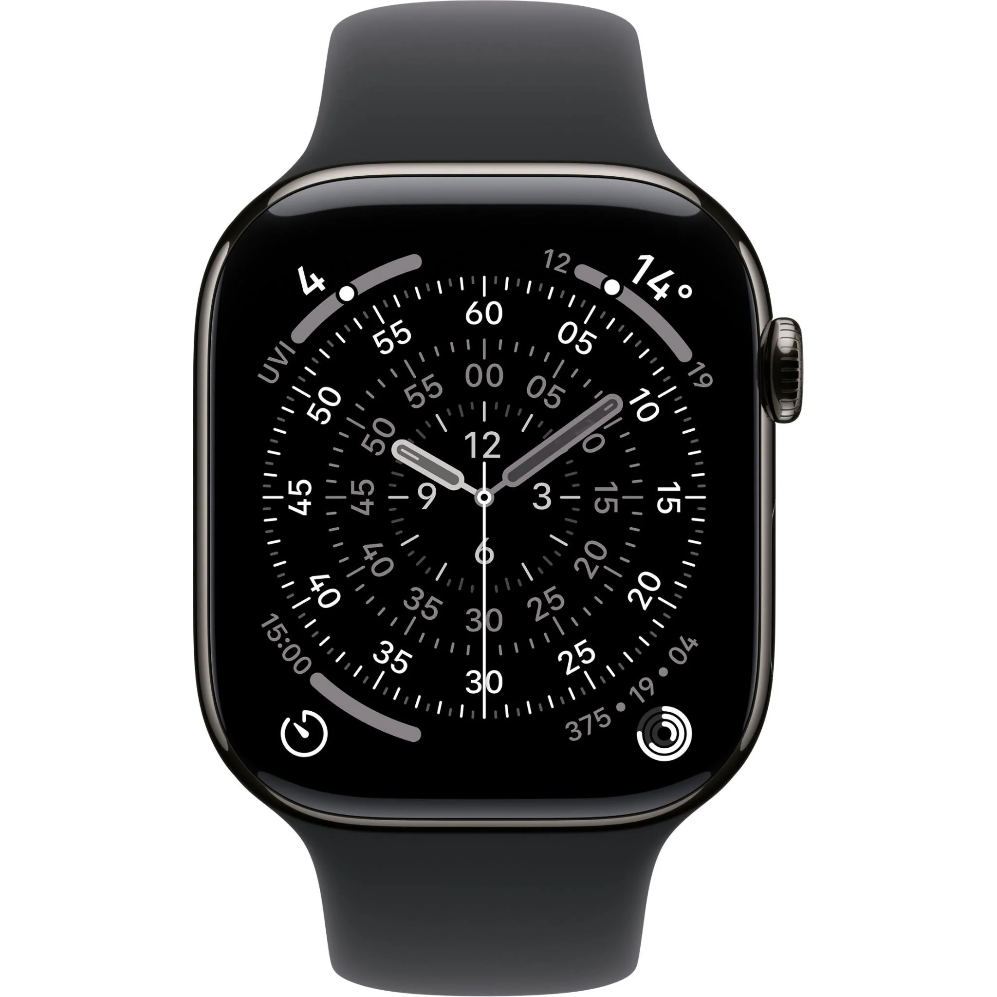 Apple Watch Series 11 42mm Slate Titanium Case GPS + Cellular Sport Band (S/M) [Black] - Image 2