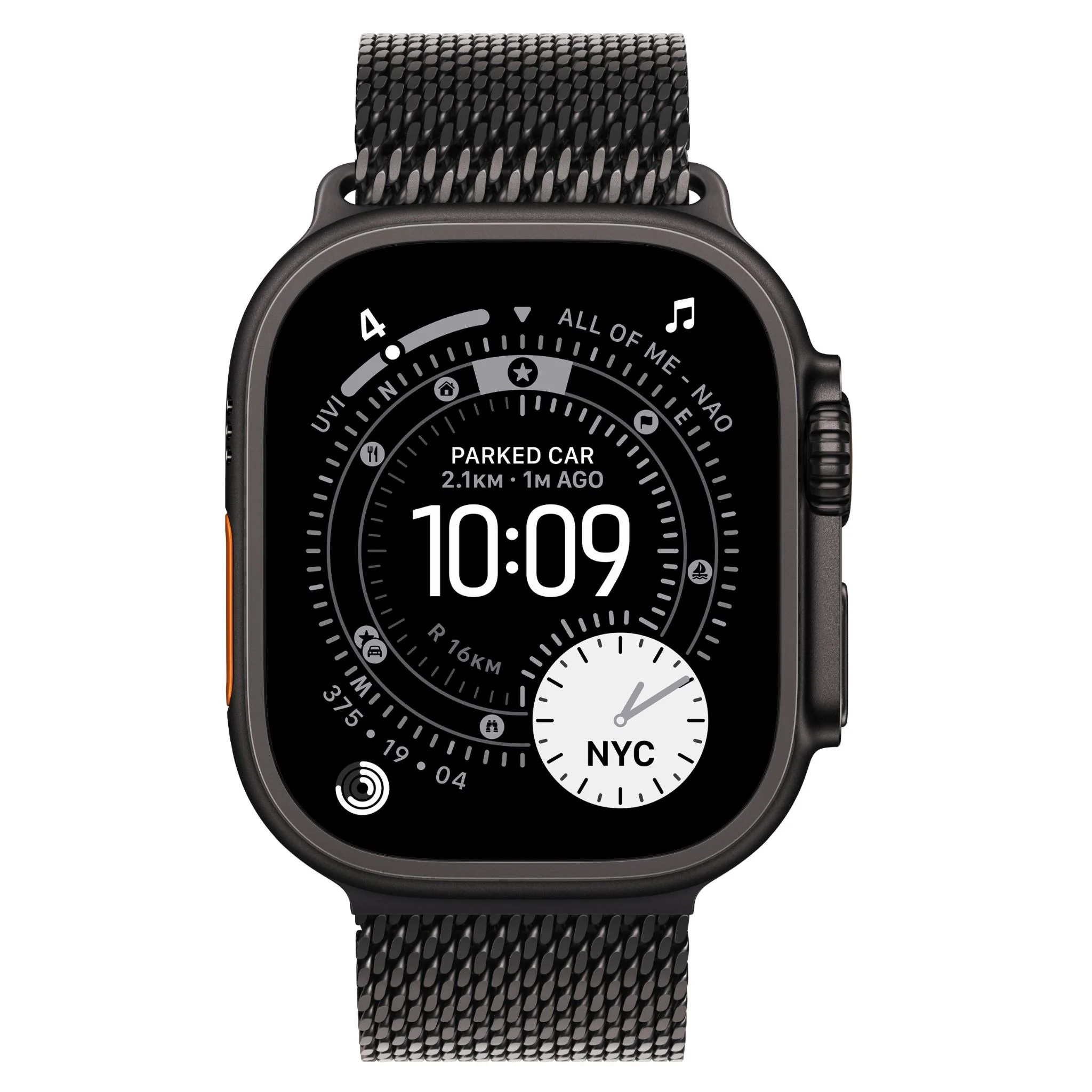 Apple Watch Ultra 3 49mm Black Titanium Case GPS + Cellular Milanese Loop (Medium) - Image 2