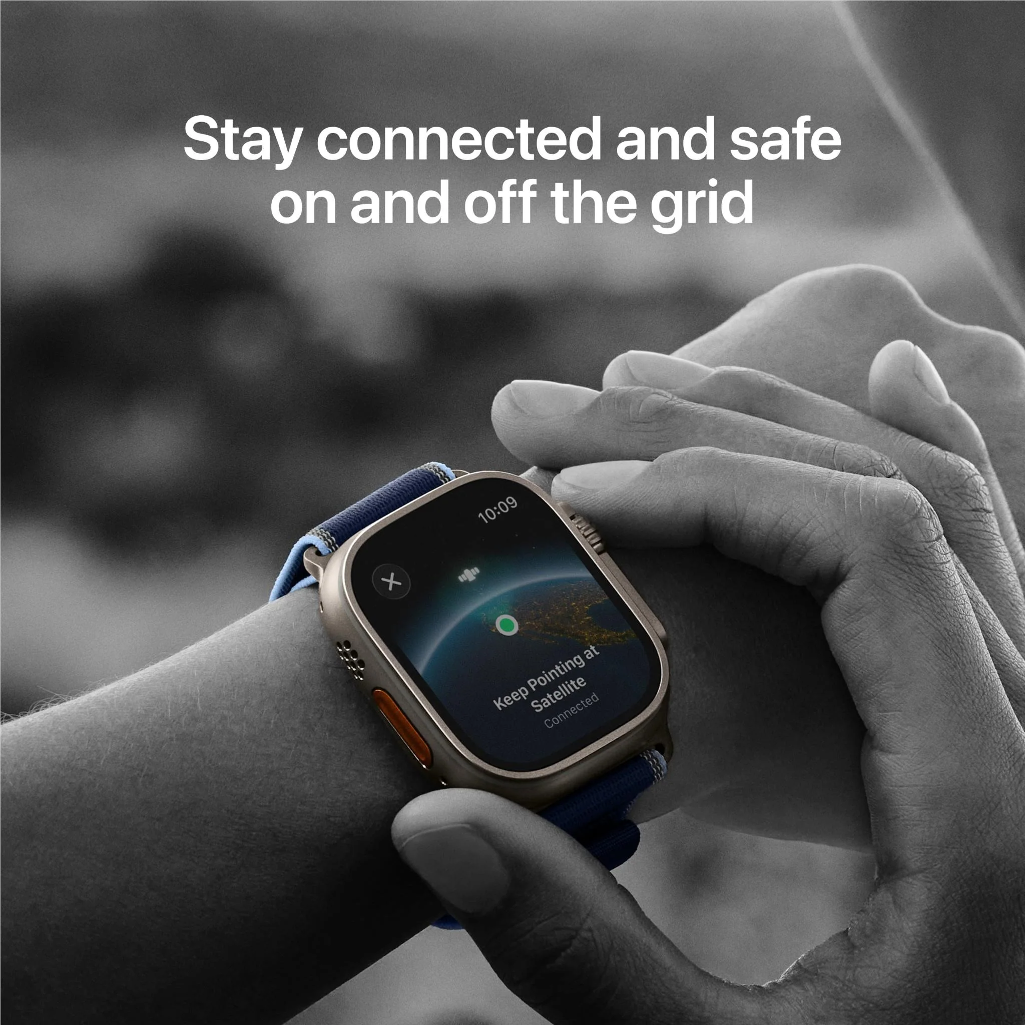 Apple Watch Ultra 3 49mm Natural Titanium Case GPS + Cellular Ocean Band (Anchor Blue) - Image 4