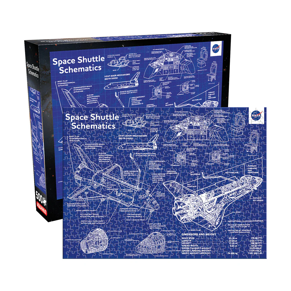 Aquarius 500pc NASA Shuttle Schematic 35x48cm Jigsaw Puzzle Party Game 14y+