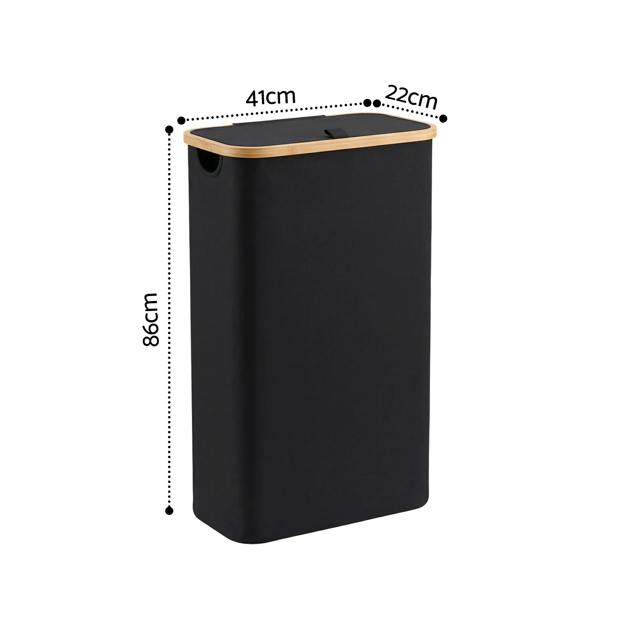 Artiss Laundry Basket with Removable Bag Foldable Black 60L - Image 3
