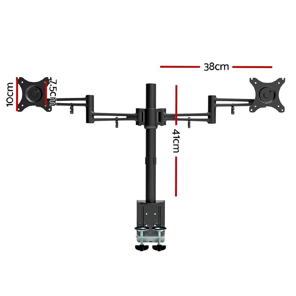 Artiss Monitor Arm Dual Desk Mount Screen Holder Bracket - Image 3