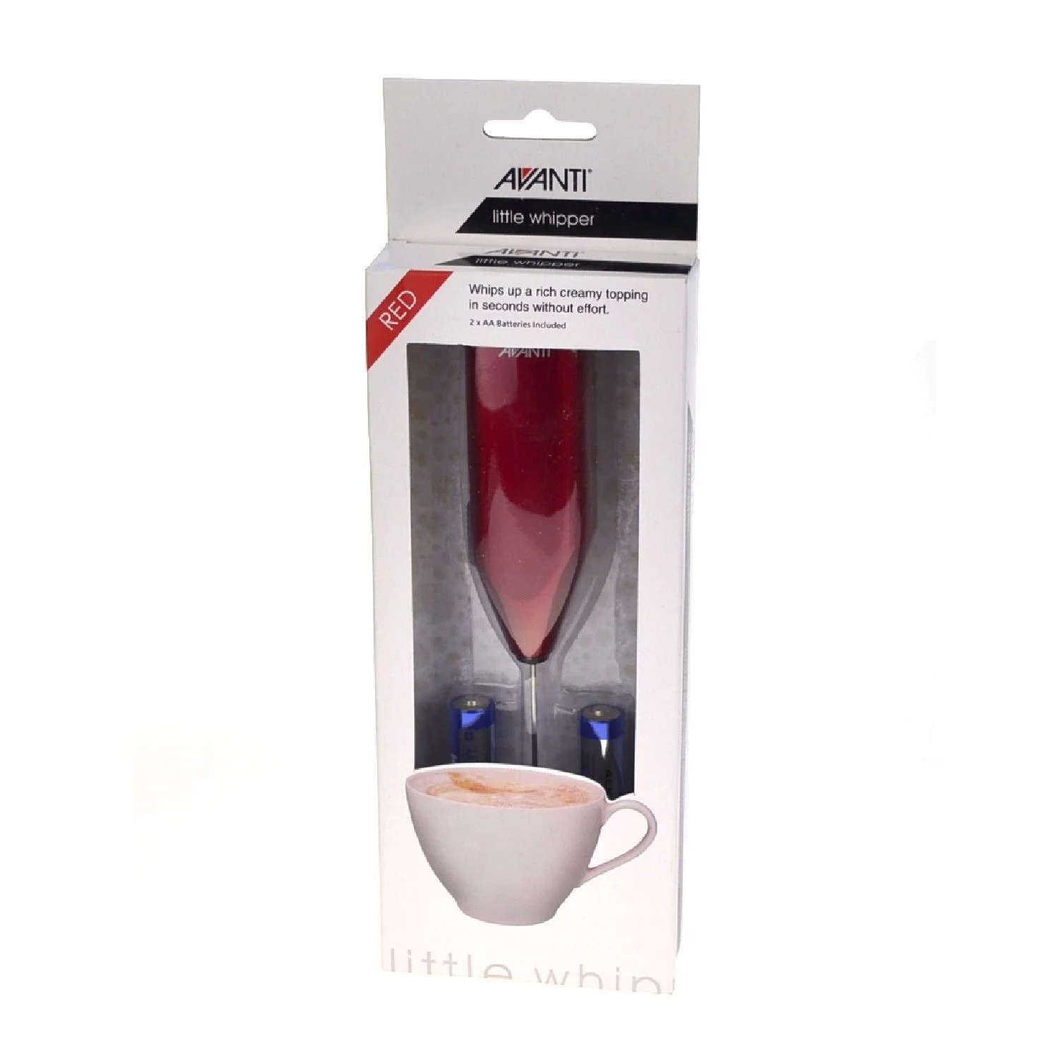 Avanti Little Whipper Milk Frother With Stand | Milk Frother - Red - Image 2