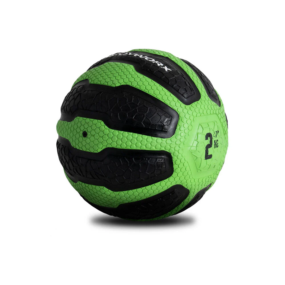 Bodyworx Medicine Ball Home Gym Crossfit Workout Exercise 2kg Black/Green - Image 2