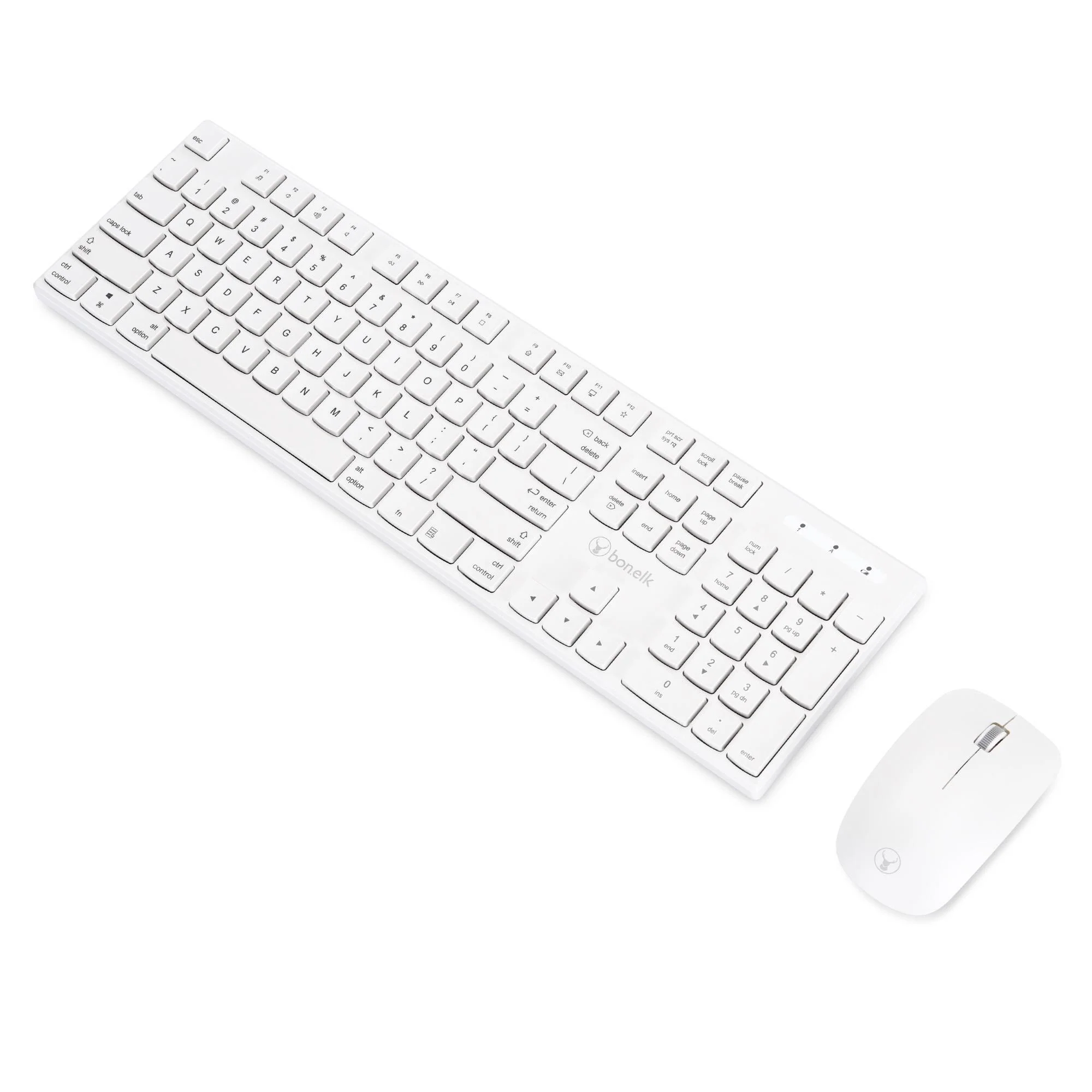 Bonelk KM-314 Slim Wireless Keyboard and Mouse Combo (White)