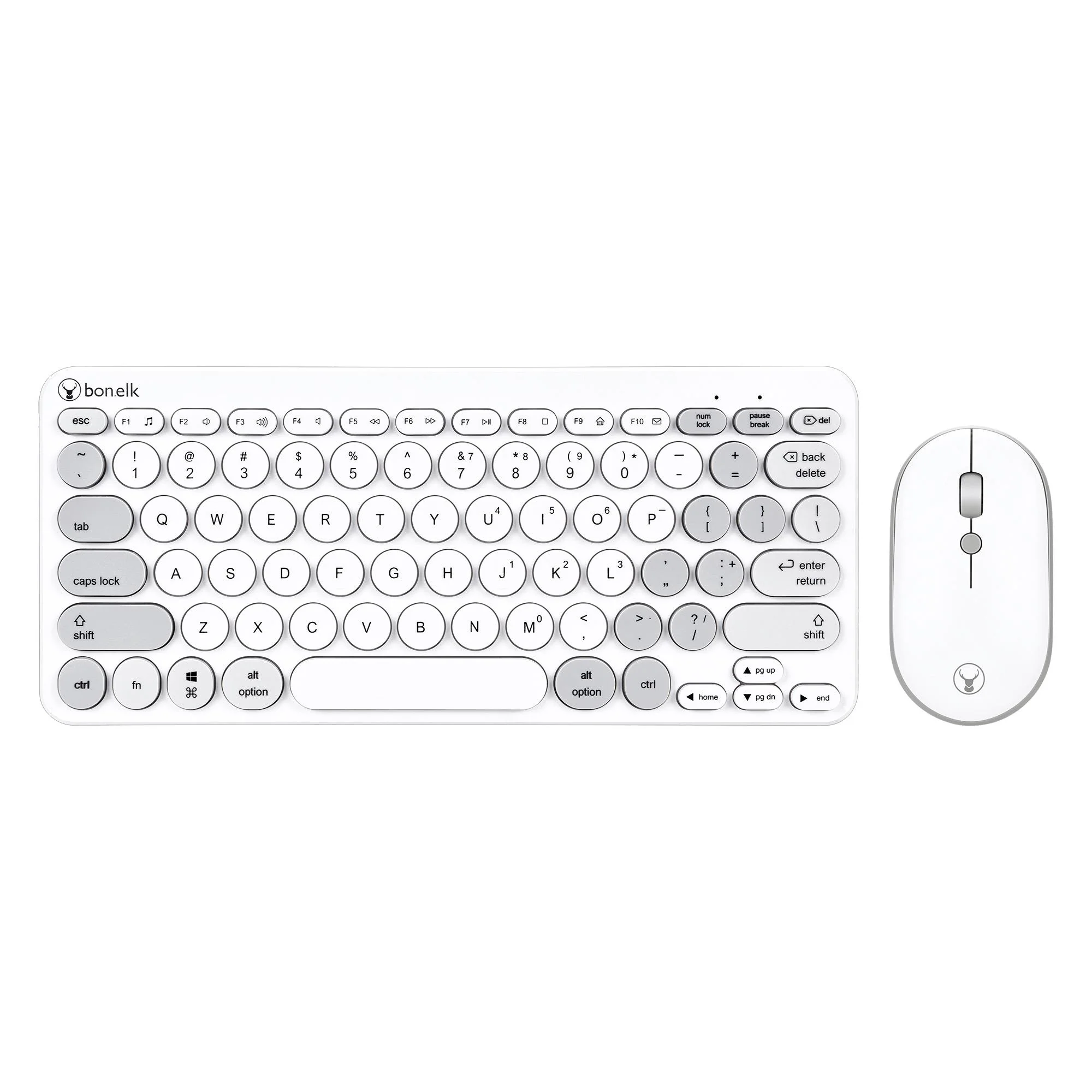 Bonelk KM-383 Wireless Compact Keyboard and Mouse Combo (White)