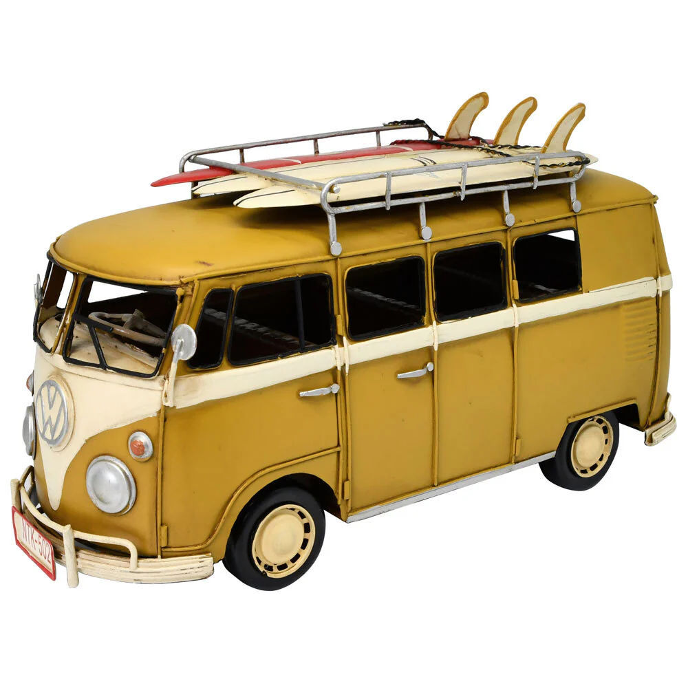 Boyle Metal Ornament Home Decor Collectible Kombi Van 32x12.5x17cm (Yellow)