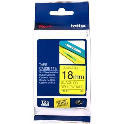 Brother Tze-641 Laminated Labelling Tape 18Mm Black On Yellow