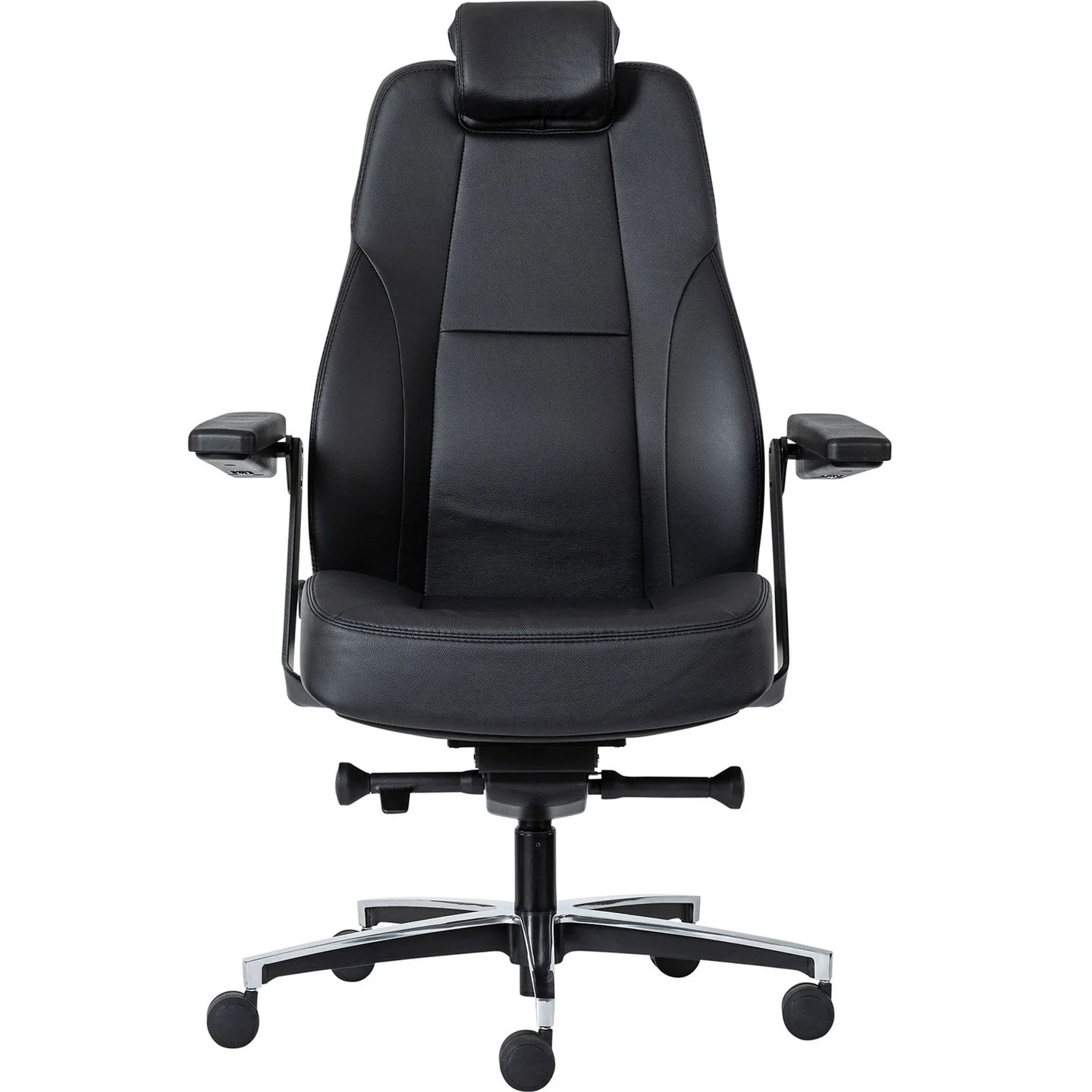 Buro Maverick 24/7 Controller Chair Heavy Duty With Arms Leather Black - Image 2
