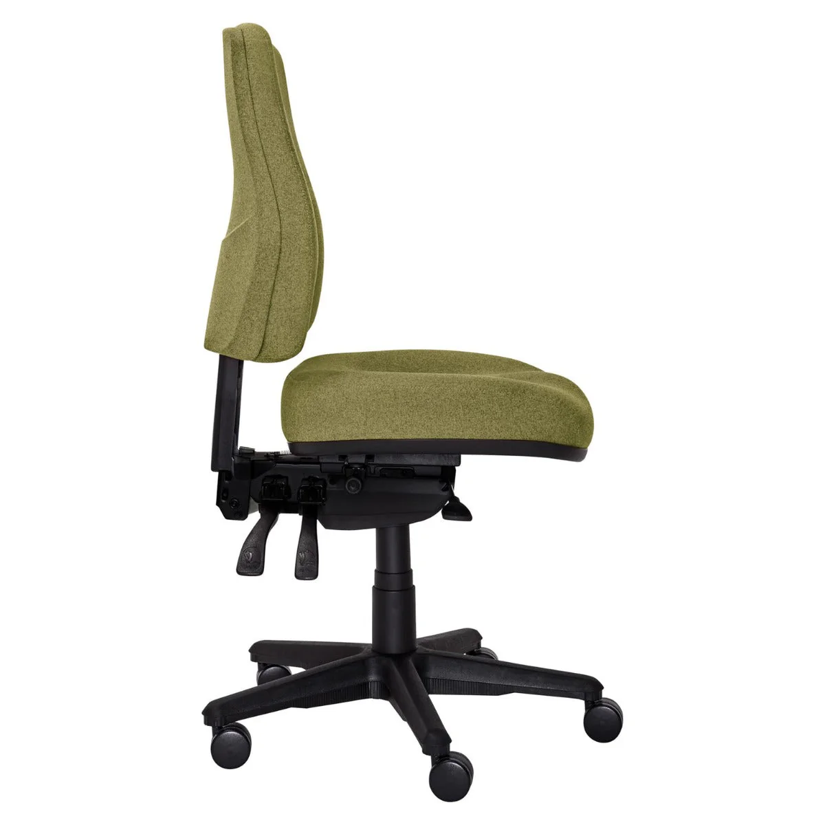 Buro Roma 3 Lever High Back With Seat Slide Without Arms Safetex Olive - Image 3