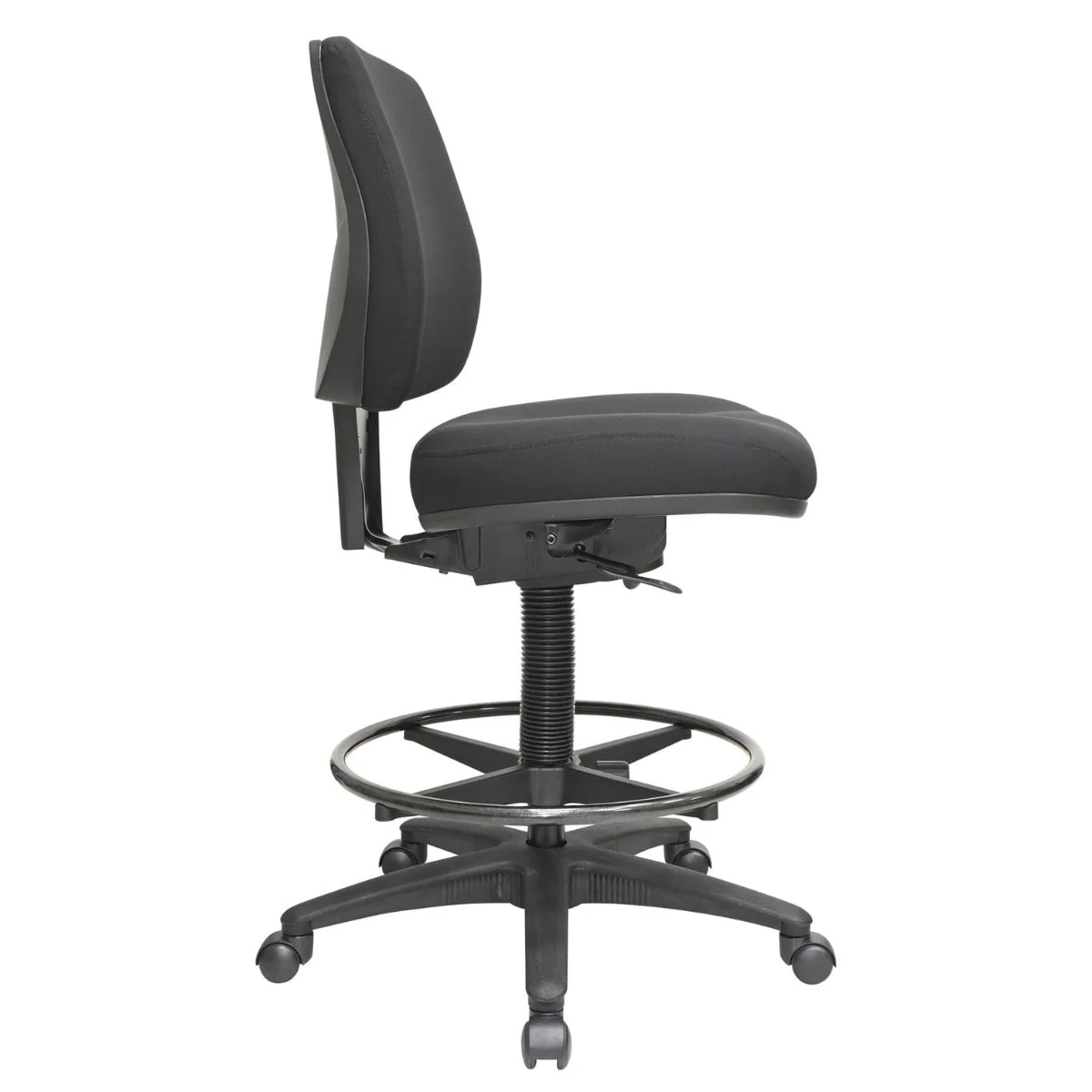 Buro Roma Drafting Chair 1 Lever Mid Back Black - Image 3