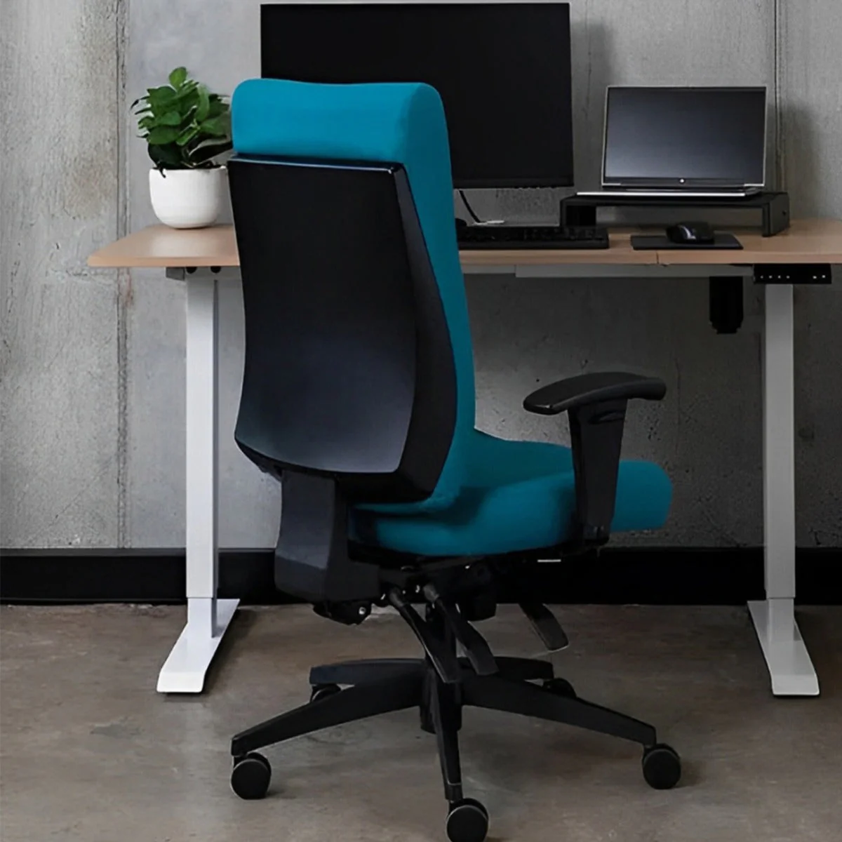 Buro Tidal High Back Chair Fully Upholstered Teal - Image 5