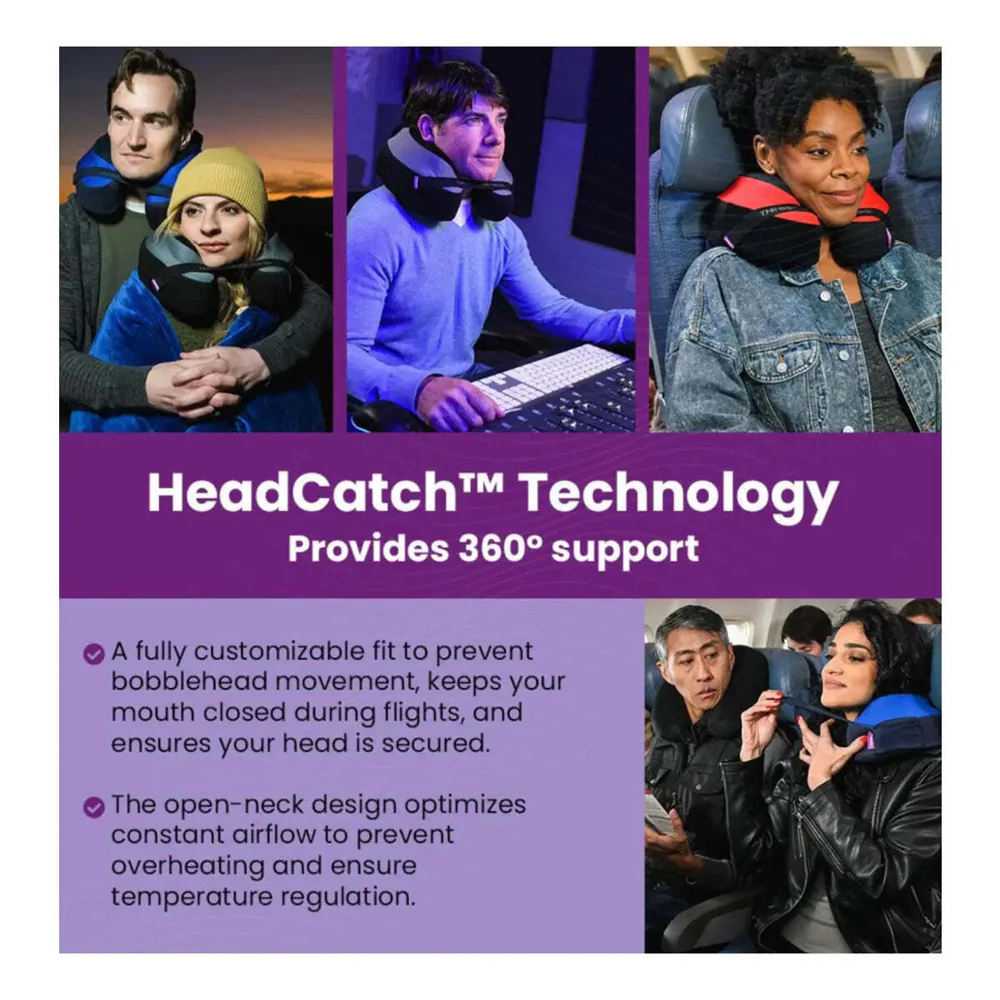 Cabeau The Neck''s Evolution S3 Memory Foam Neck Travel Pillow with Chin and Se (Blue) - Image 2