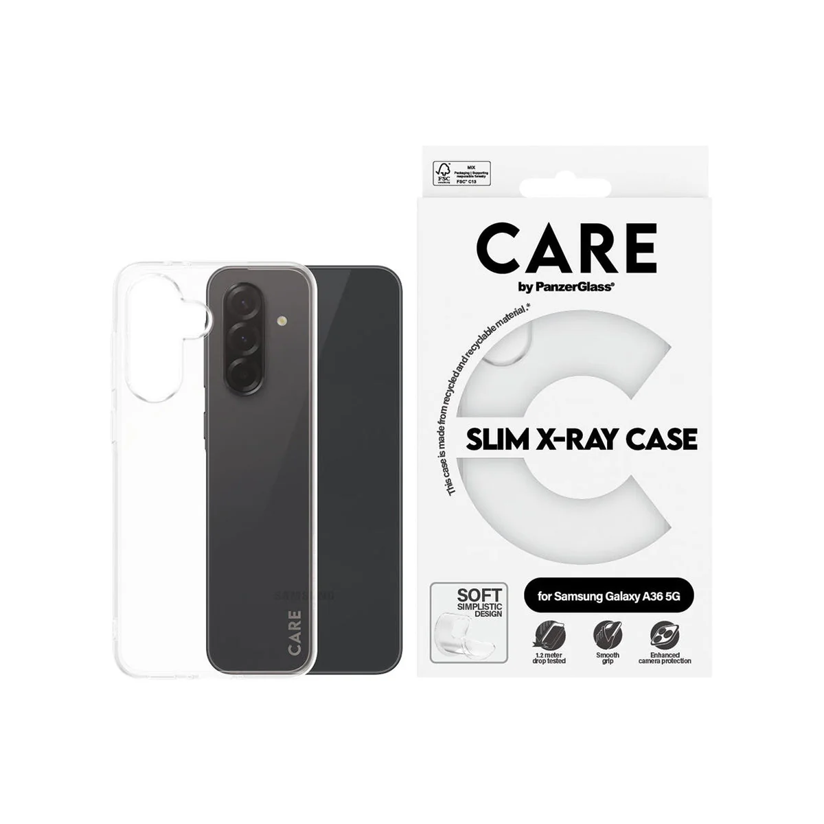 Care by Panzer Fashion X-Ray Phone Case for Samsung A36 (Clear) - Image 5
