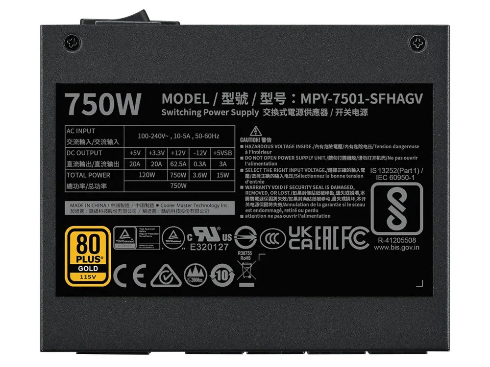 Cooler Master 750W V SFX 80+ Gold Fully Modular ATX 3.1 Power Supply (MPY-7501-SFHAGV-3EAU) - Image 5