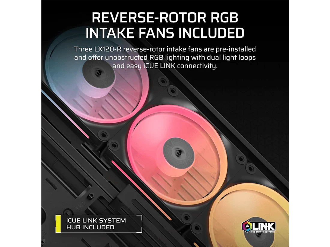 Corsair FRAME 4500X LX-R RGB iCUE LINK Panoramic Glass ATX Mid-Tower Case - Black - Image 5