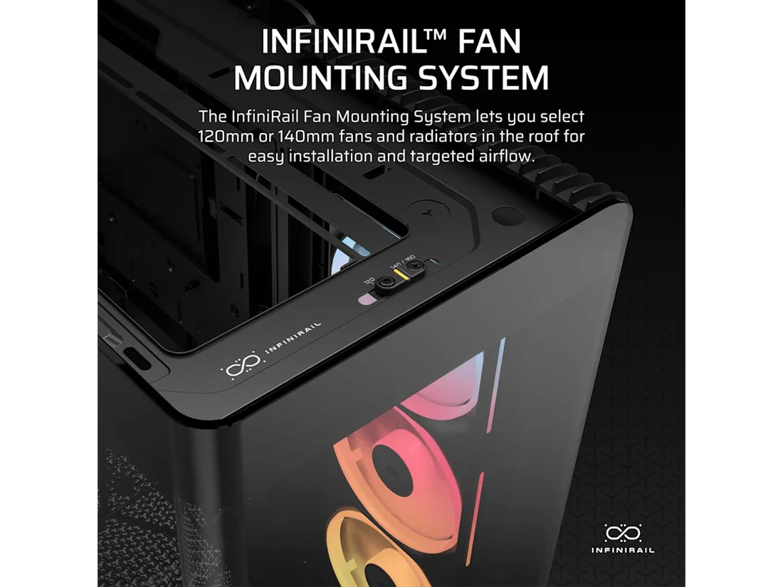 Corsair FRAME 4500X LX-R RGB iCUE LINK Panoramic Glass ATX Mid-Tower Case - Black - Image 6