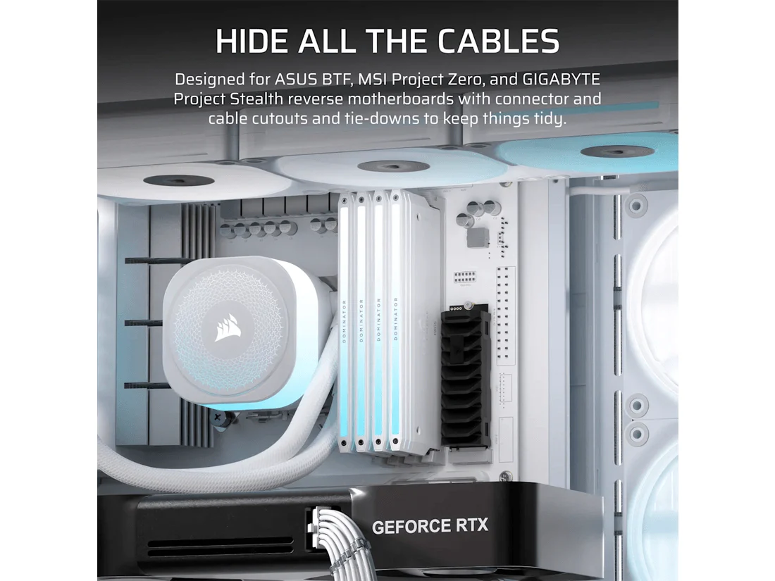 Corsair FRAME 4500X LX-R RGB iCUE LINK Panoramic Glass ATX Mid-Tower Case - White - Image 3