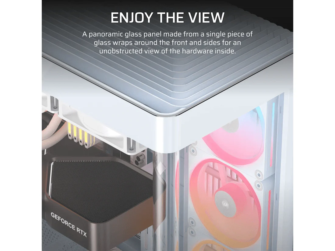 Corsair FRAME 4500X LX-R RGB iCUE LINK Panoramic Glass ATX Mid-Tower Case - White - Image 4