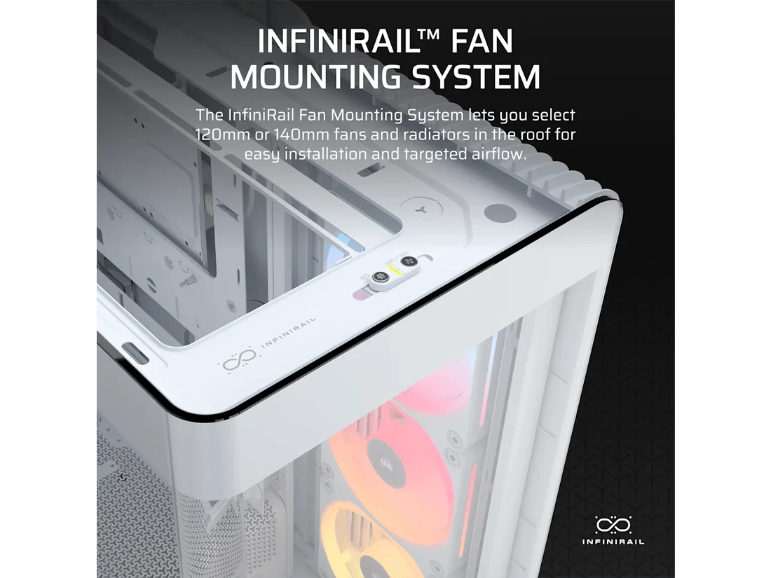 Corsair FRAME 4500X LX-R RGB iCUE LINK Panoramic Glass ATX Mid-Tower Case - White - Image 6