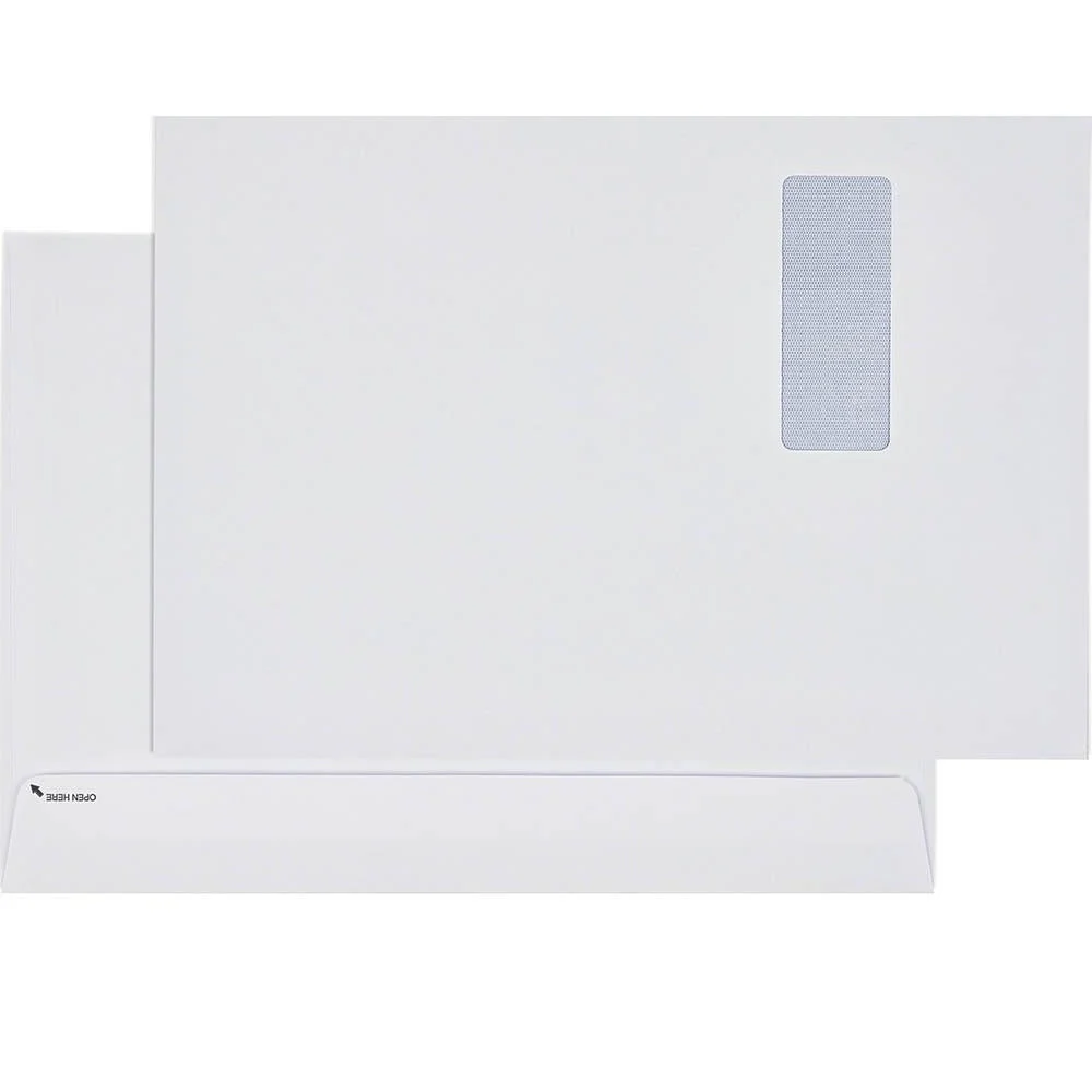 Cumberland C4 Envelopes Window Face 100GSM Secretive Easy Open 229x324mm White Box 250 - Image 3