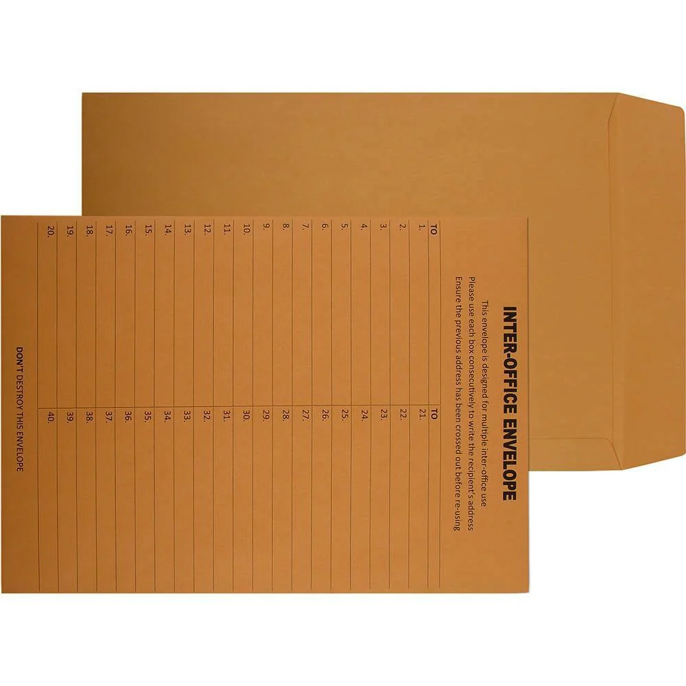 Cumberland Envelopes Interoffice Ungummed Pocket 100GSM 324x229mm Gold Box 250 - Image 3