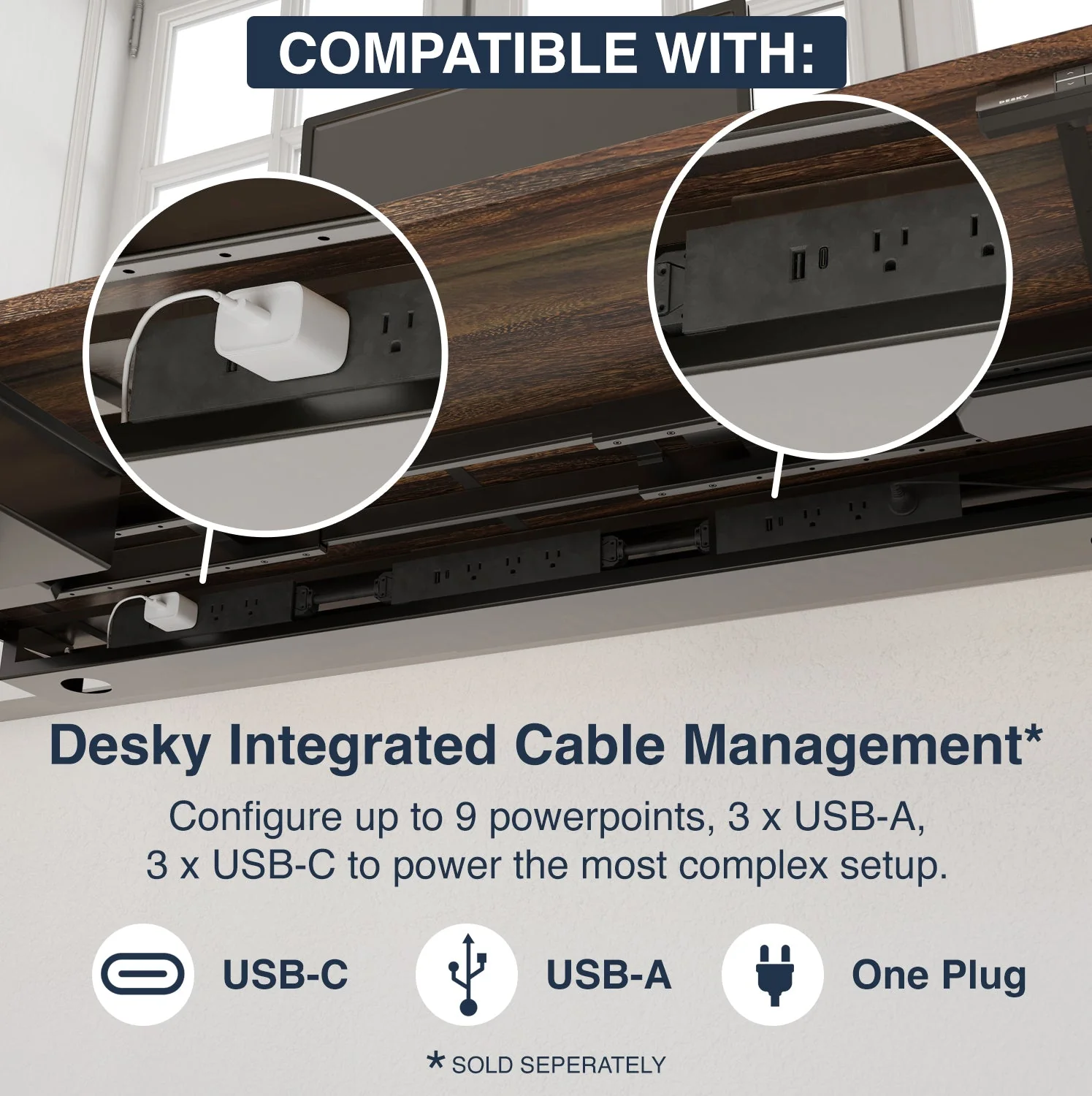 Desky Dual Hardwood Sit Stand Desk 120cm Walnut Desktop and Matte Black Frame - Image 5