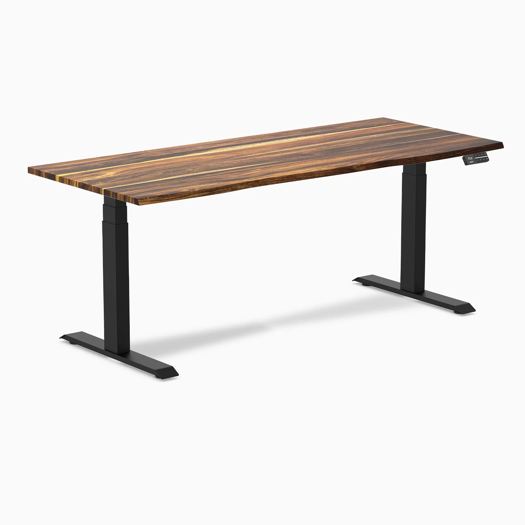Desky Dual Hardwood Sit Stand Desk - Walnut / 1200x750mm / Grey - Image 10