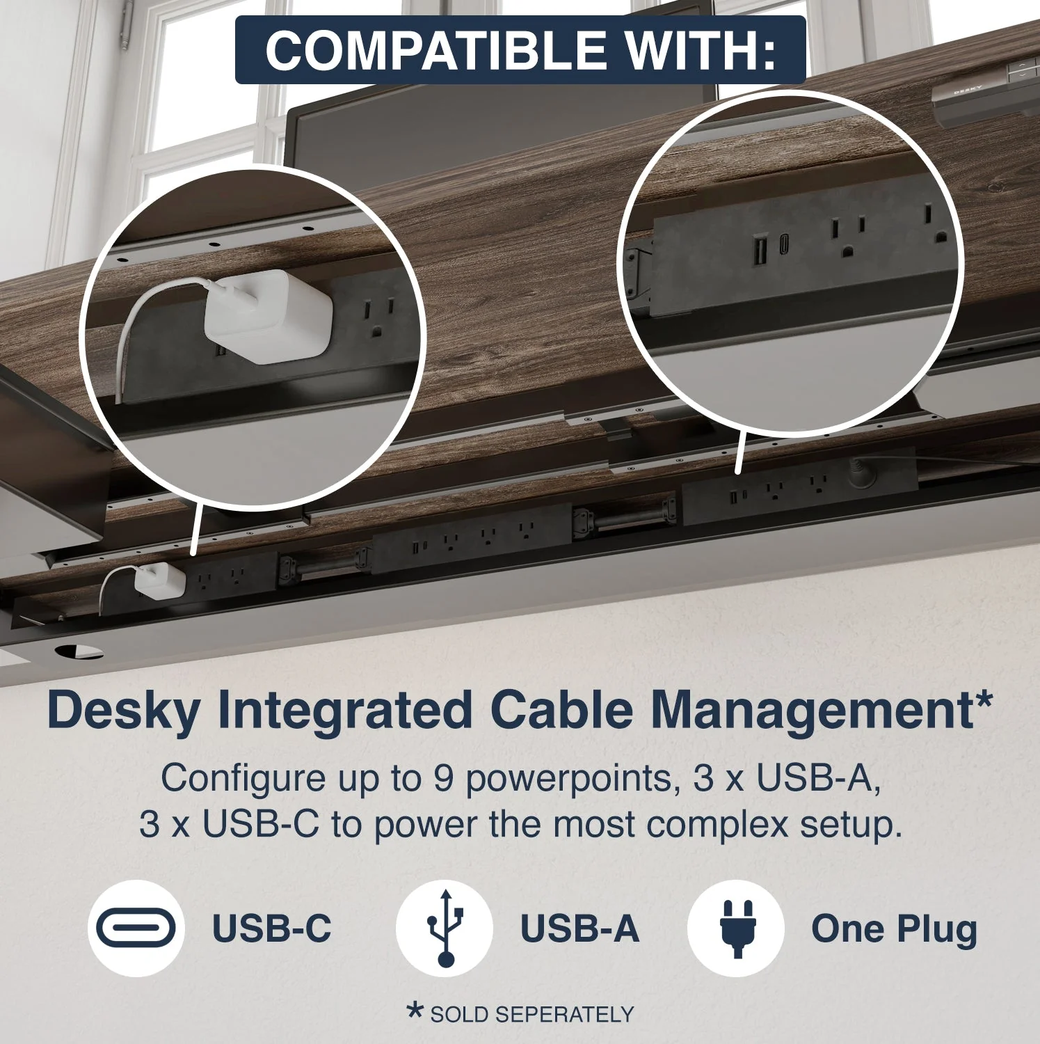 Desky Dual Melamine Sit Stand Desk 180cm Classic Oak Desktop and Matte Black Frame - Image 7