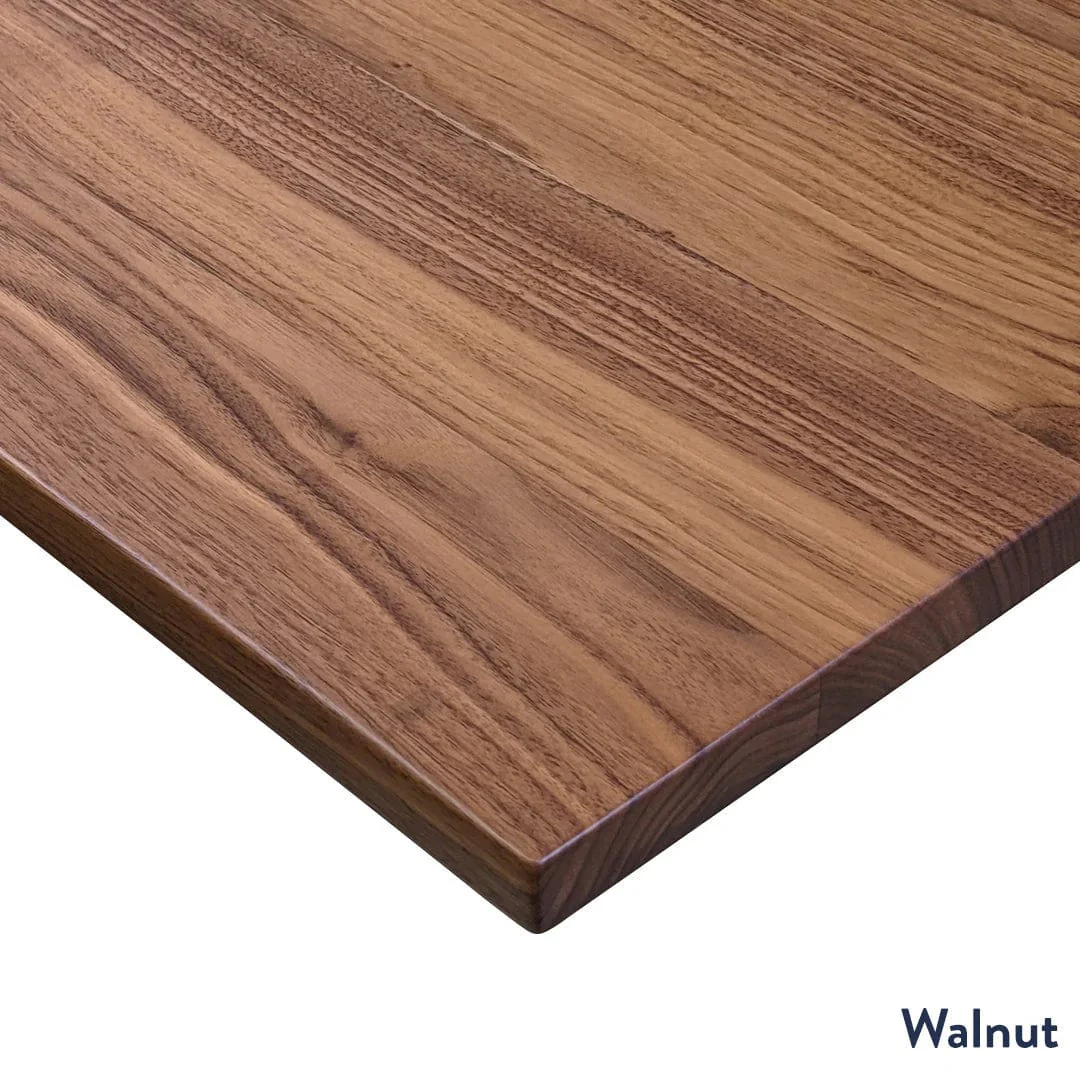 Desky Hardwood L-Shape Sit Stand Desk 150 x 155 cm Maple Top and Matte Black Leg - Image 5