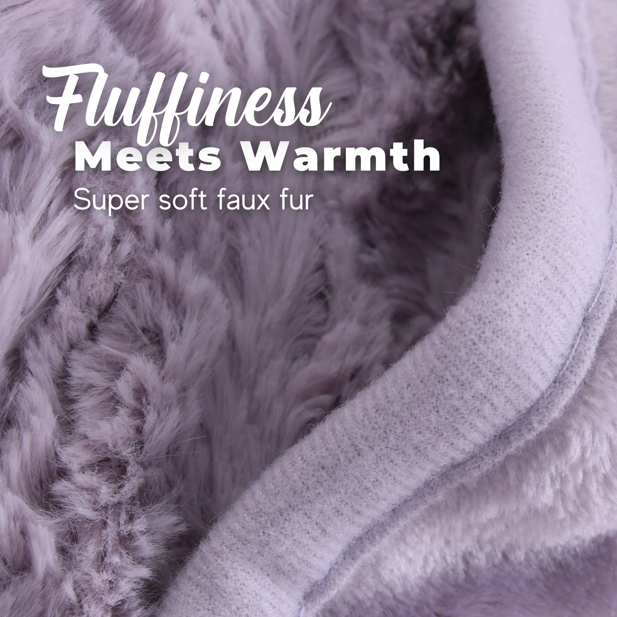 Dreamaker 500gsm Faux Fur Electric Heated Throw Blanket [180x200cm] (Lavender) - Image 4