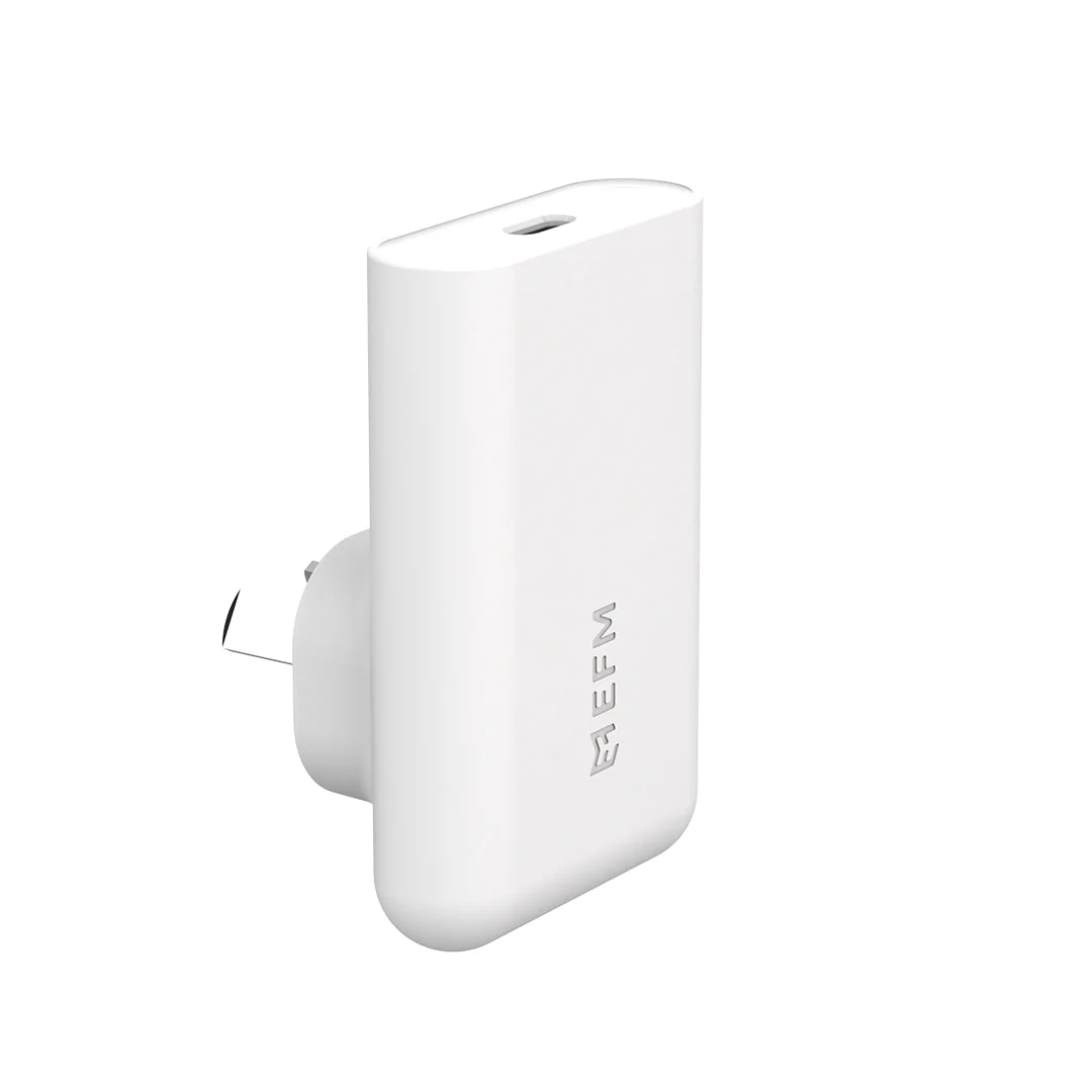 EFM 45W SlimLine Wall Charger with GaN, Power Delivery and PPS (White)