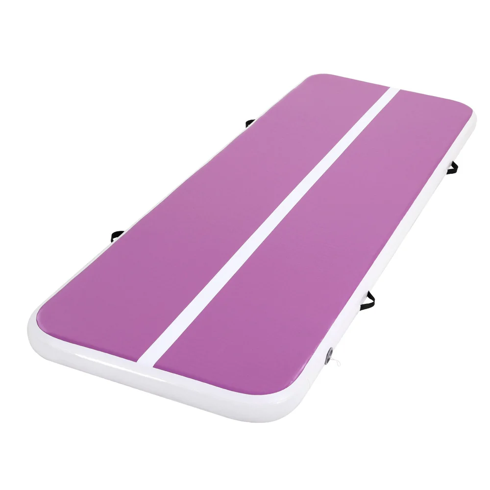 Everfit 3M Air Track Gymnastics Tumbling Exercise Yoga Mat W/ Pump Inflatable Purple