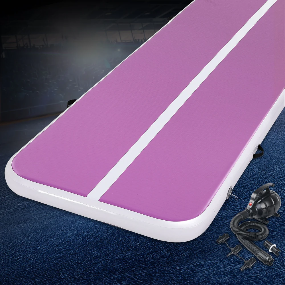 Everfit 3M Air Track Gymnastics Tumbling Exercise Yoga Mat W/ Pump Inflatable Purple - Image 2