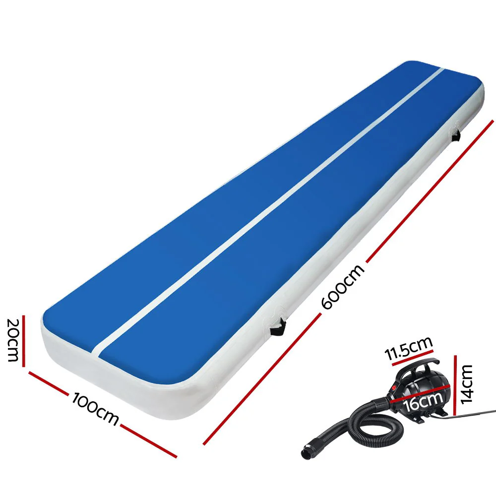 Everfit 6M Air Track Gymnastics Tumbling Exercise Yoga Mat W/ Pump Inflatable - Image 3