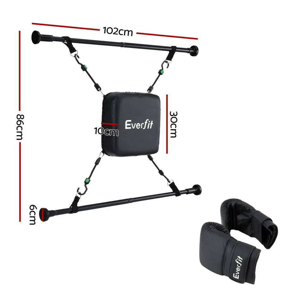 Everfit Doorway Punching Bag Adjustable Apartment Friendly with Boxing Gloves Black - Image 3