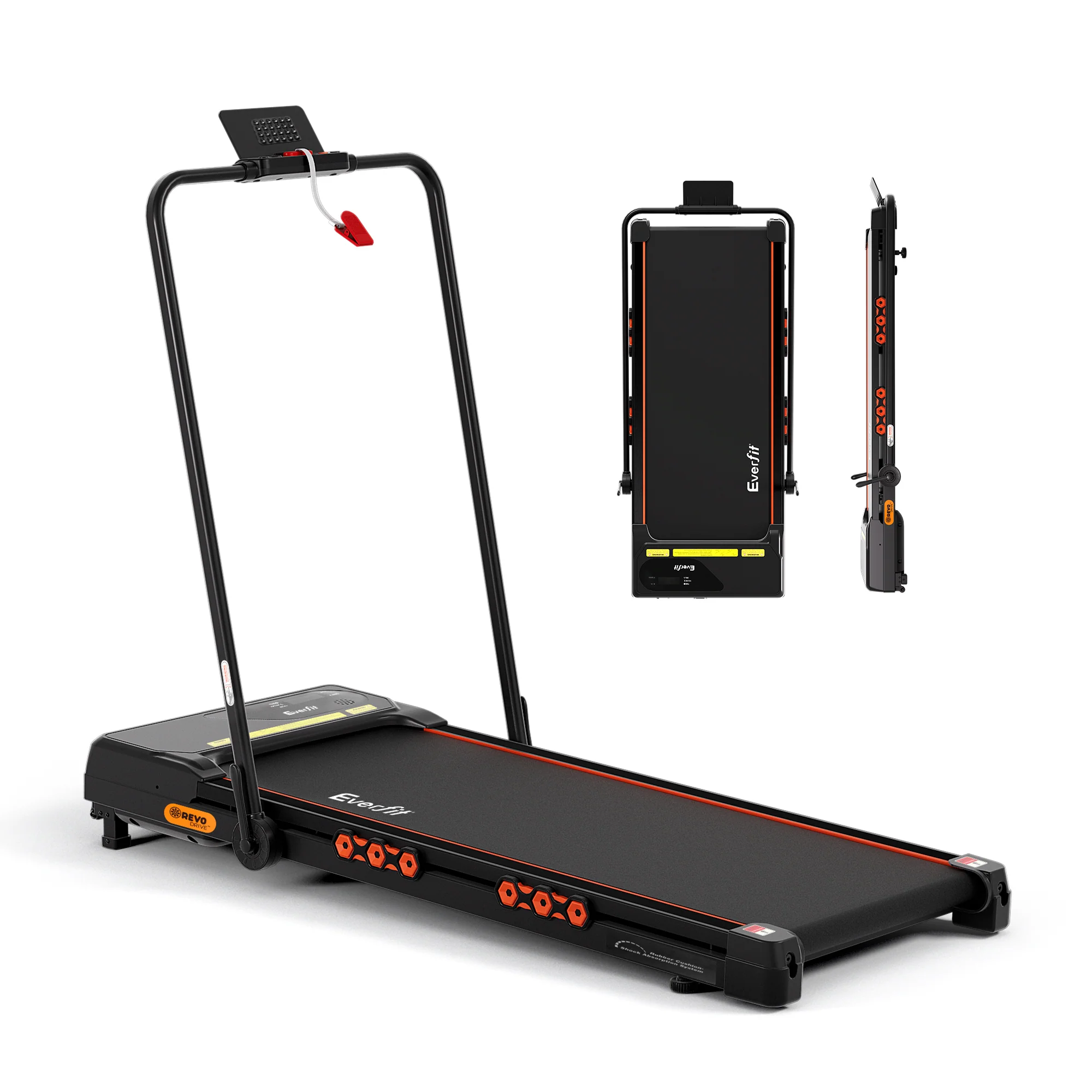 Everfit Treadmill Electric Walking Pad Auto Incline Foldable for Home Gym Black - Image 4