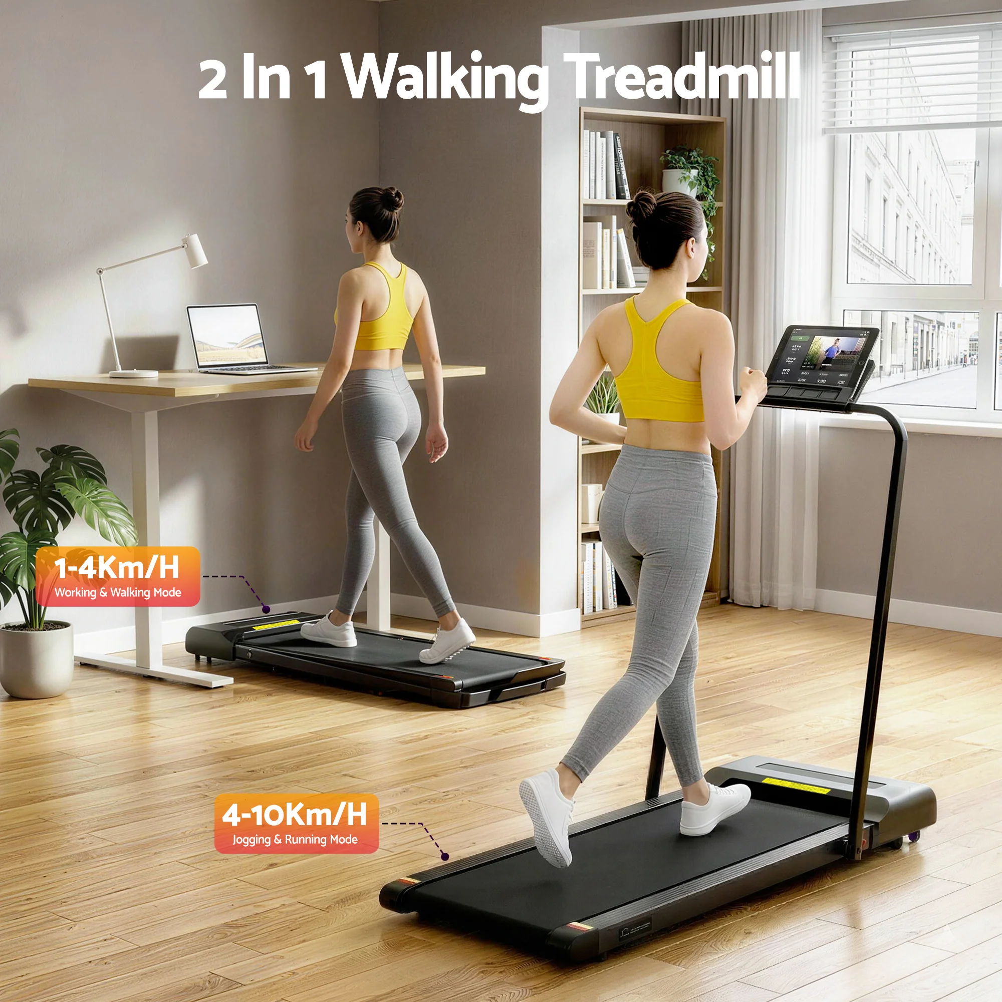 Everfit Treadmill Electric Walking Pad Under Desk Home Gym Fitness 380mm (Black) - Image 5