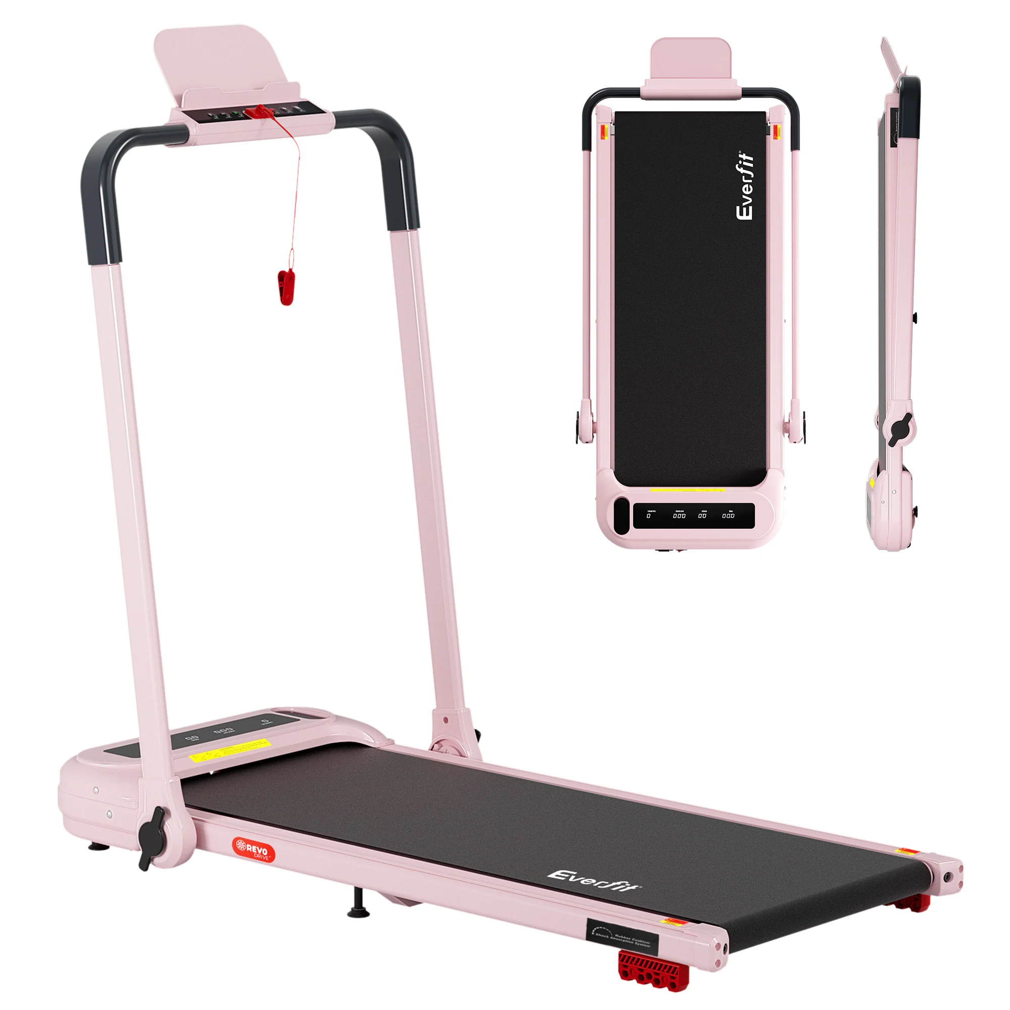 Everfit Treadmill Electric Walking Pad with Incline Foldable for Home Gym (Pink)