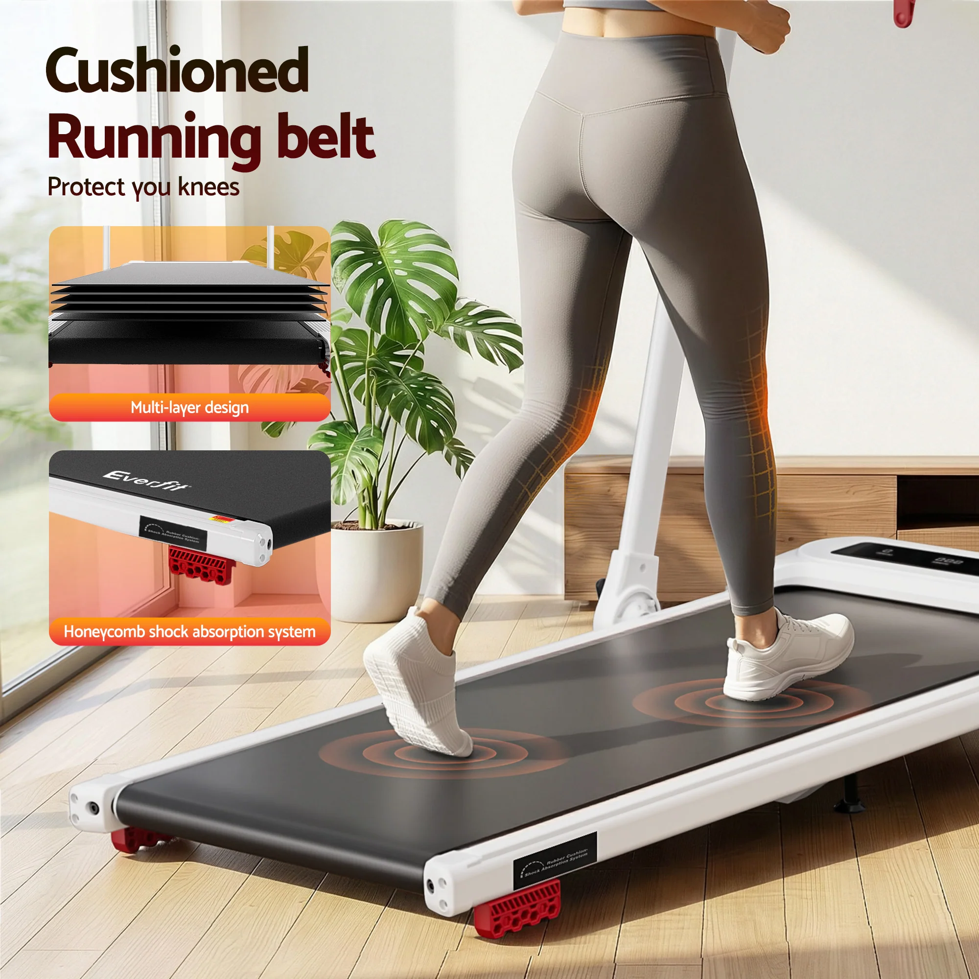 Everfit Treadmill Electric Walking Pad with Incline Foldable for Home Gym (White) - Image 7