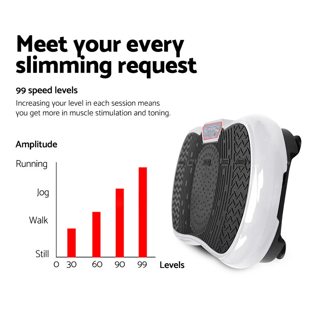 Everfit Vibration Machine Platform Vibrator Resistance Rope Home Fitness (White) - Image 4