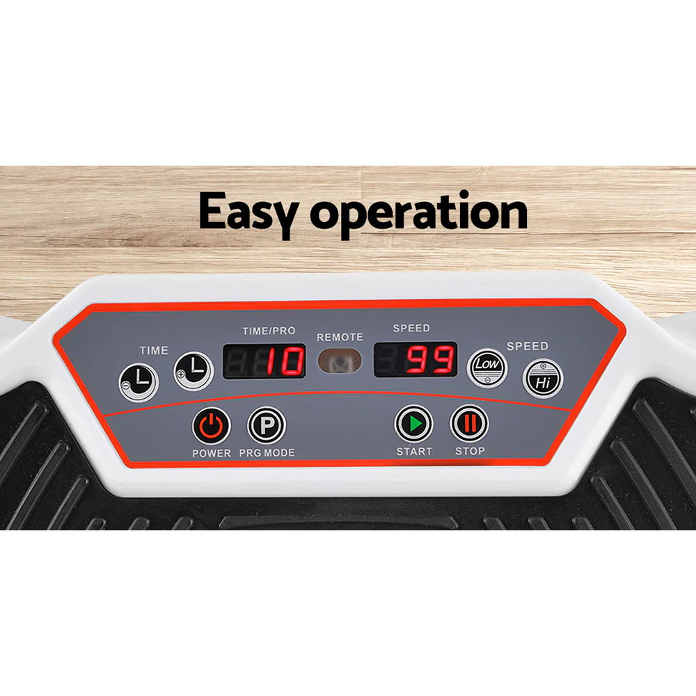 Everfit Vibration Machine Platform Vibrator Resistance Rope Home Fitness (White) - Image 7