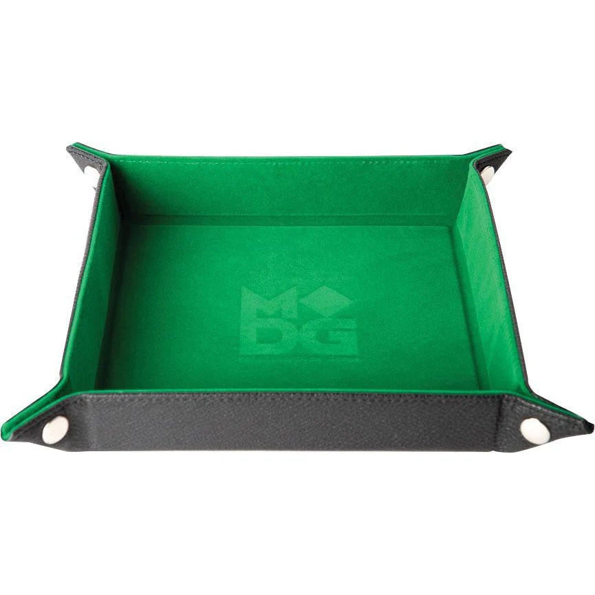 Fanroll By Metallic Dice Games MDG Velvet Folding Dice Tray - Green 10"x10"
