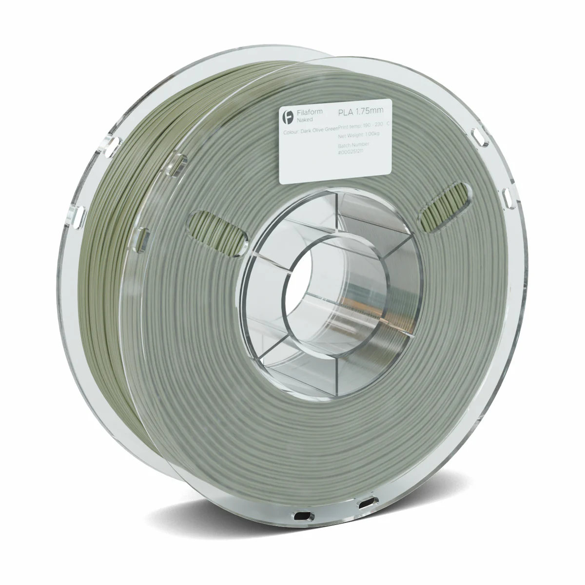 Filaform Naked PLA 3D Printer Filament 1.75mm 1kg (Dark Olive Green)