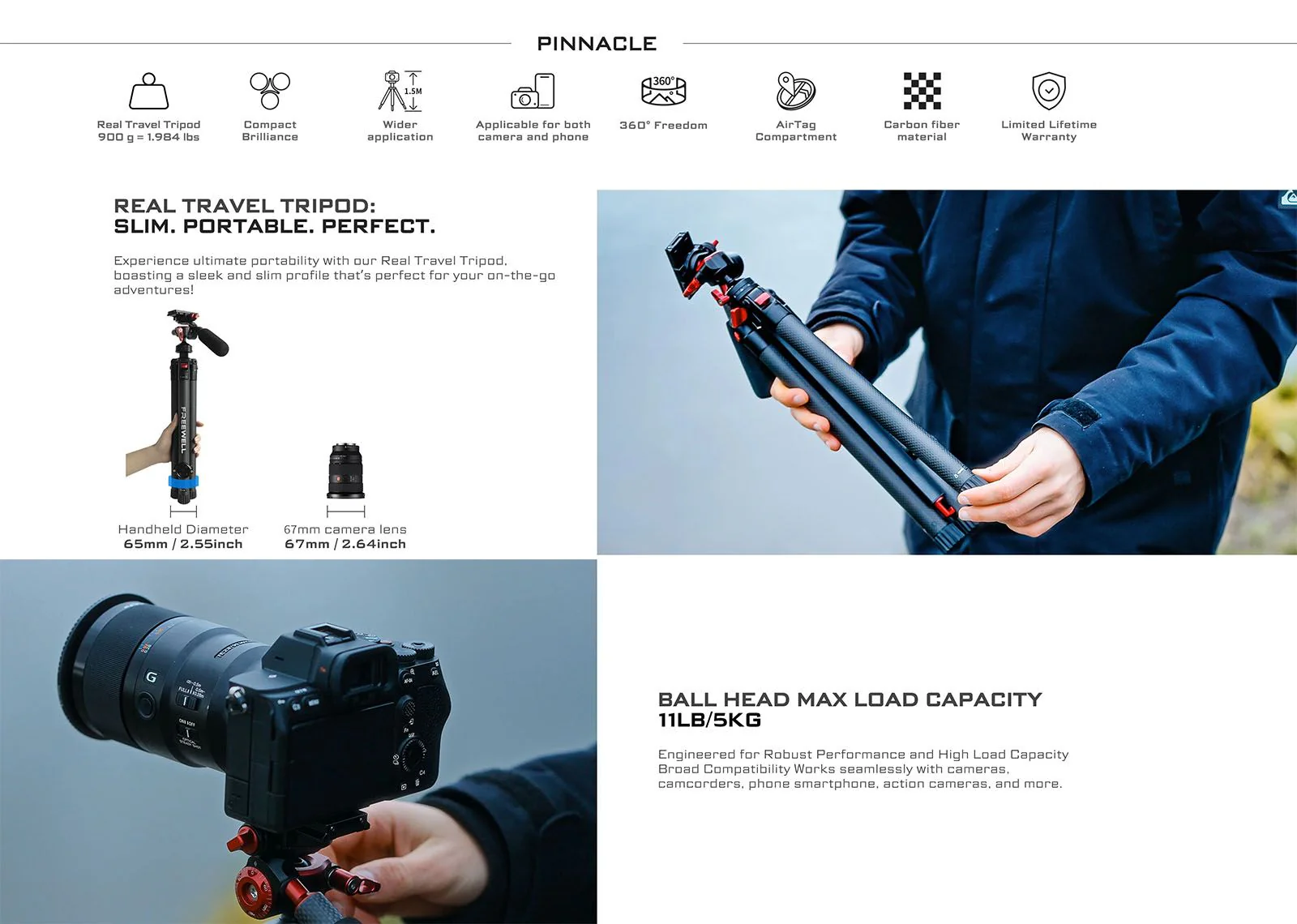 Freewell The Real Travel Carbon Fiber Tripod - Image 6