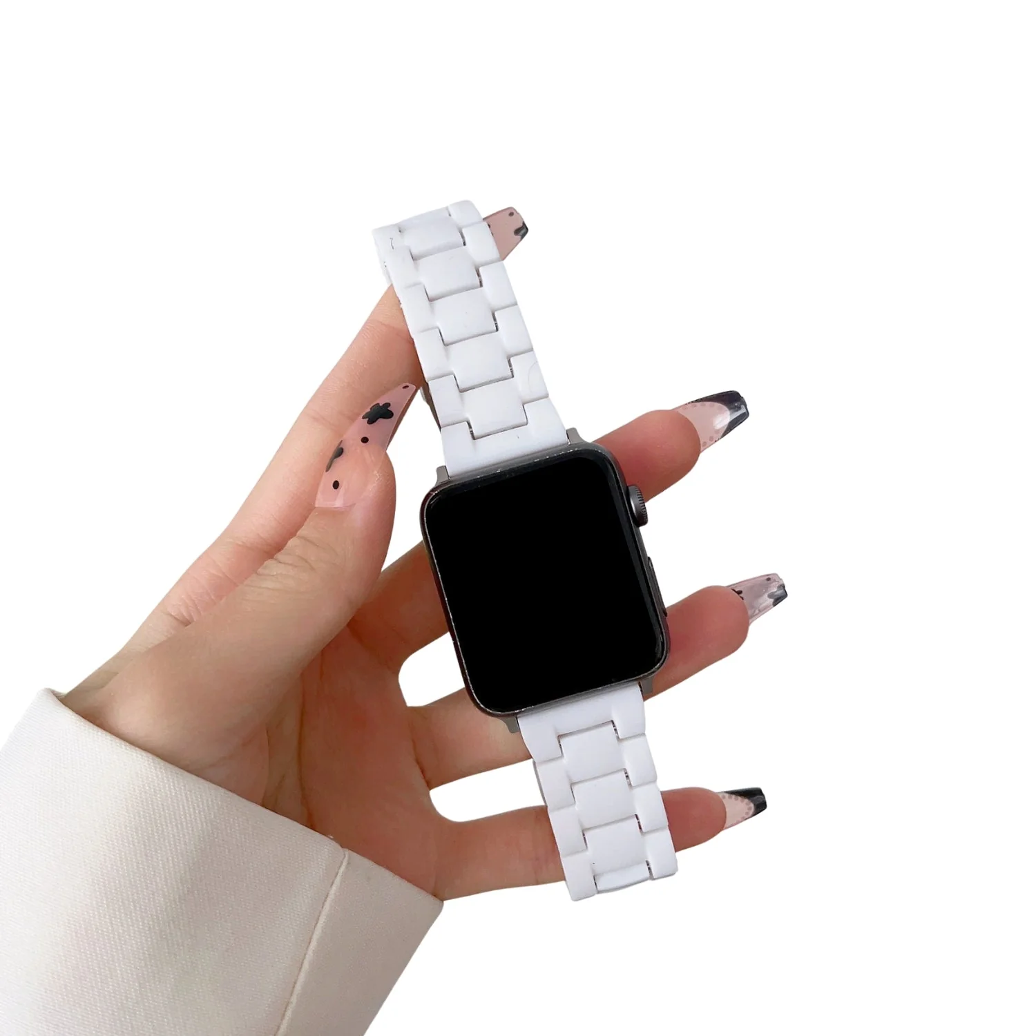 Friendie Resin Link Bracelet Band Small – Bondi White (Apple Watch 42–45mm) - Image 2