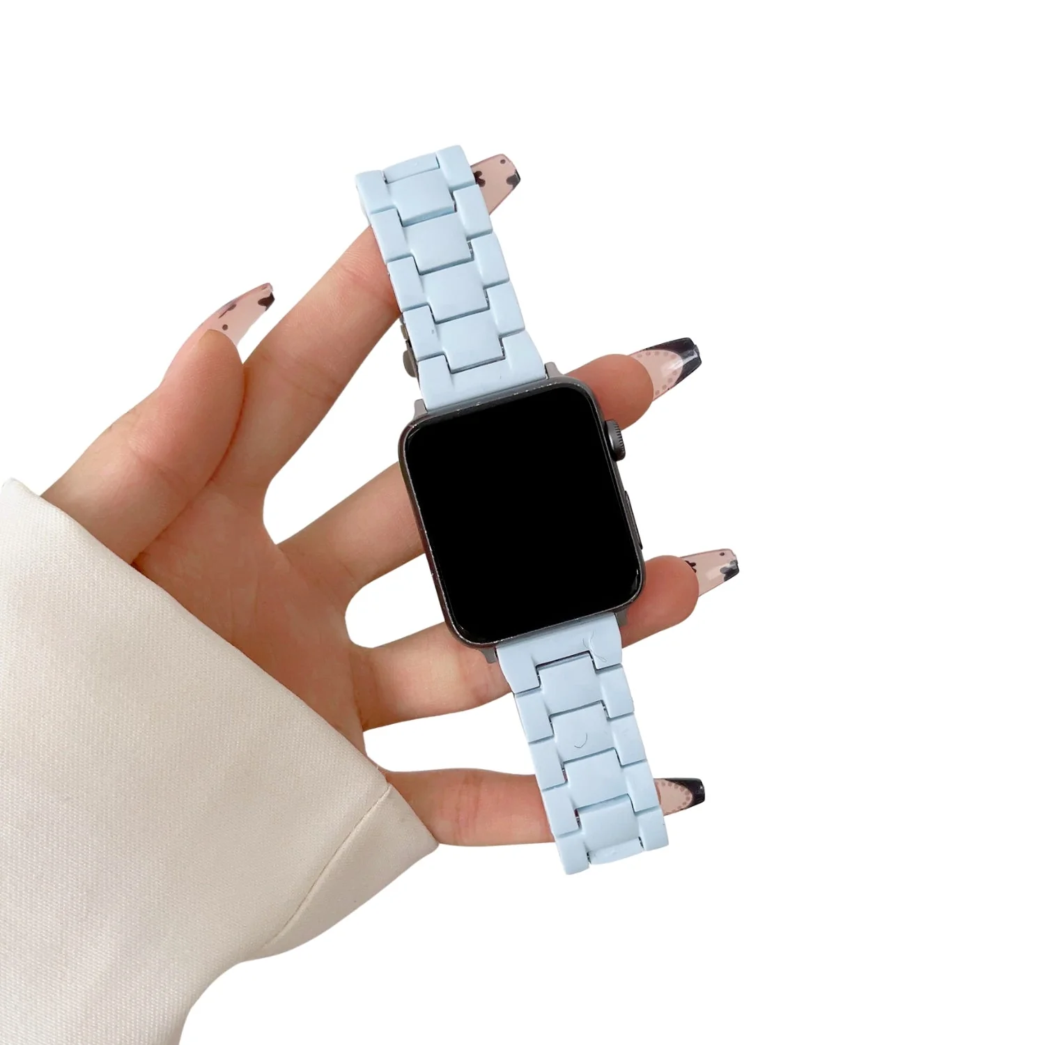 Friendie Resin Link Bracelet Band Small – Bronte Blue (Apple Watch 42–45mm) - Image 2
