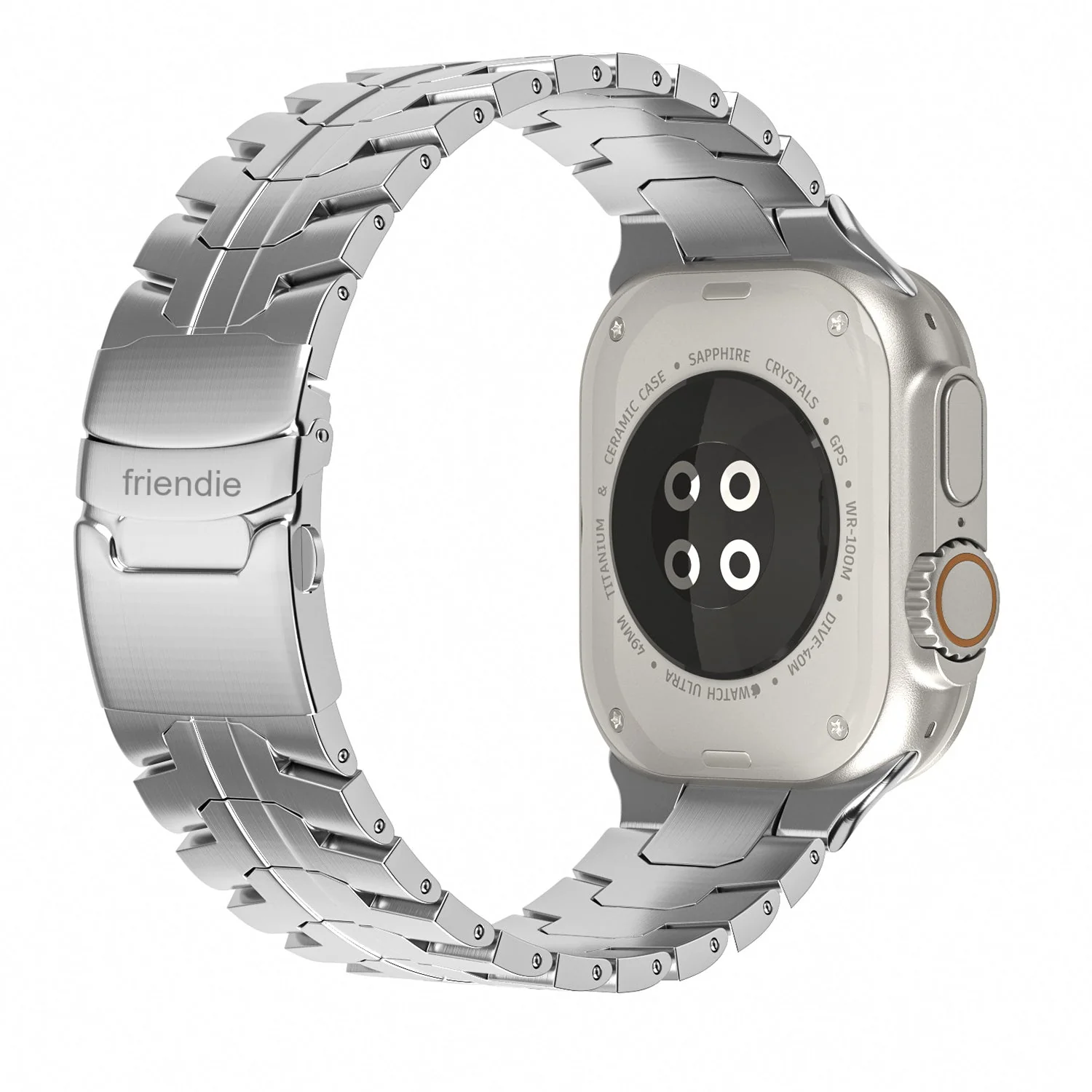 Friendie Stainless Steel Link Bracelet Band (Ultra) – Darwin Ultra Stainless Steel (Apple Watch Ultra, Large)