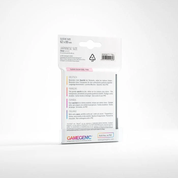 Gamegenic Prime Japanese Sized Sleeves - Size Code PINK - Sleeve Colour Dark Gray 62mmx89mm 60 Sleeves Per Pack - Image 2