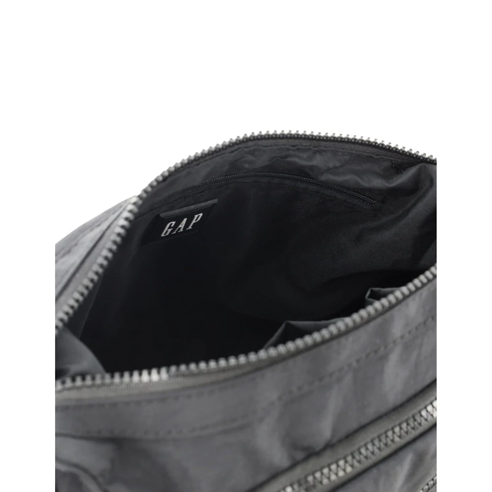 GAP Unisex Nylon Shoulder Crossbody Bag w/ Secure Zip 29x22cm Black - Image 2